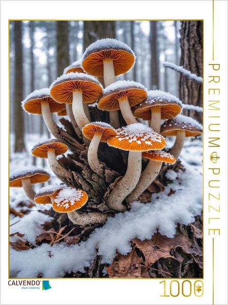 Produktbild: CALVENDO Puzzle Samtfu&szlig;r&uuml;bling im frostigen Winterwald | 1000 Teile Lege-Gr&ouml;&szlig;e 64x48cm Foto-Puzzle f&uuml;r gl&uuml;ckliche Stunden