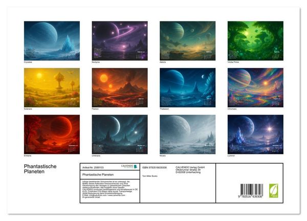 Produktbild: Phantastische Planeten (Wandkalender 2026 DIN A3 quer), CALVENDO Monatskalender