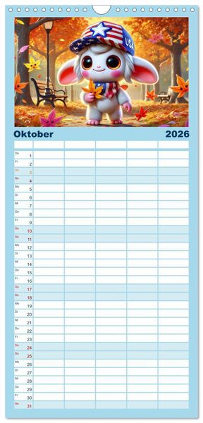 Produktbild: Familienplaner 2026 - Buddy Stars - Abenteuer f&uuml;r Kinder mit 5 Spalten (Wandkalender, 21 x 45 cm) CALVENDO