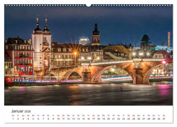 Produktbild: Lichtstimmungen in Heidelberg (Wandkalender 2026 DIN A2 quer), CALVENDO Monatskalender