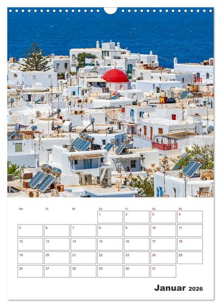Produktbild: Stadt Mykonos - Reiseplaner (Wandkalender 2026 DIN A3 hoch), CALVENDO Monatskalender