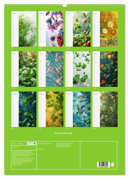 Produktbild: Kr&auml;uterfrische (Wandkalender 2026 DIN A2 hoch), CALVENDO Monatskalender