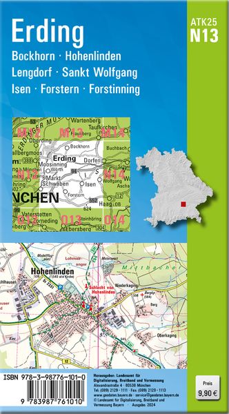 Produktbild: ATK25-N13 Erding (Amtliche Topographische Karte 1:25000)