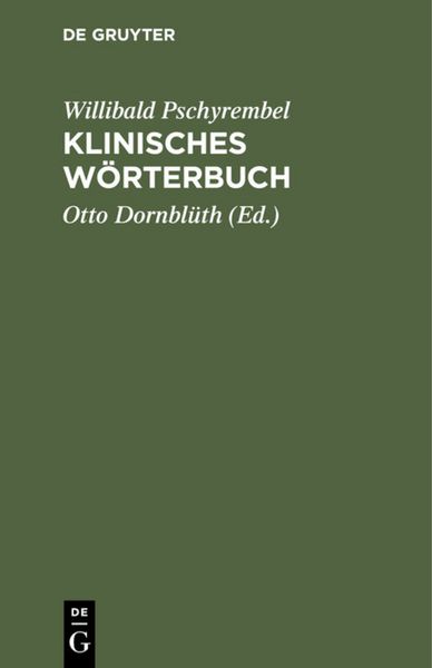 Produktbild: Klinisches W&ouml;rterbuch