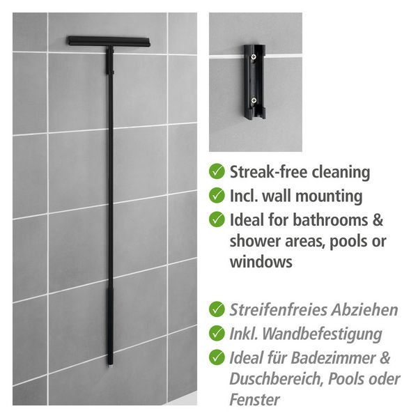 Produktbild: Edelstahl Boden-und Fensterwischer Mod. Rosole Schwarz, 40 cm Wischbreite