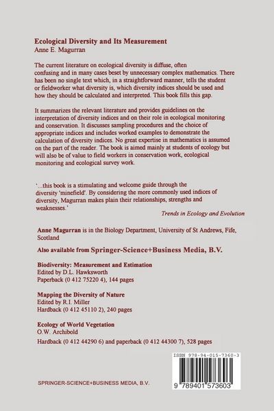 Produktbild: Ecological Diversity and Its Measurement