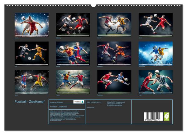 Produktbild: Fussball - Zweikampf (hochwertiger Premium Wandkalender 2026 DIN A2 quer), Kunstdruck in Hochglanz