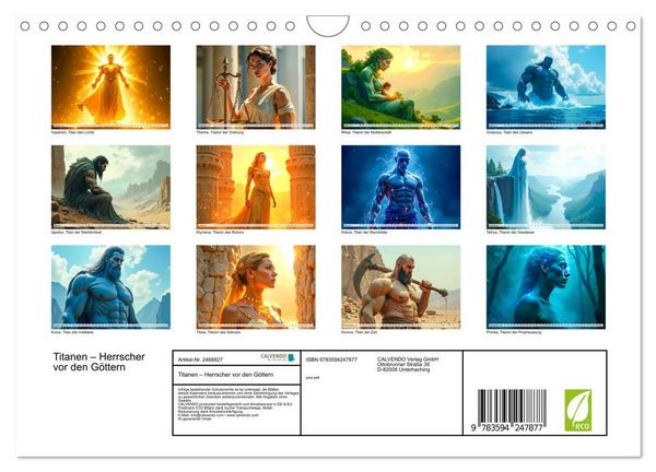 Produktbild: Titanen &ndash; Herrscher vor den G&ouml;ttern (Wandkalender 2027 DIN A4 quer), CALVENDO Monatskalender