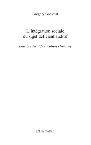 Produktbild: L'integration sociale du sujetdeficient