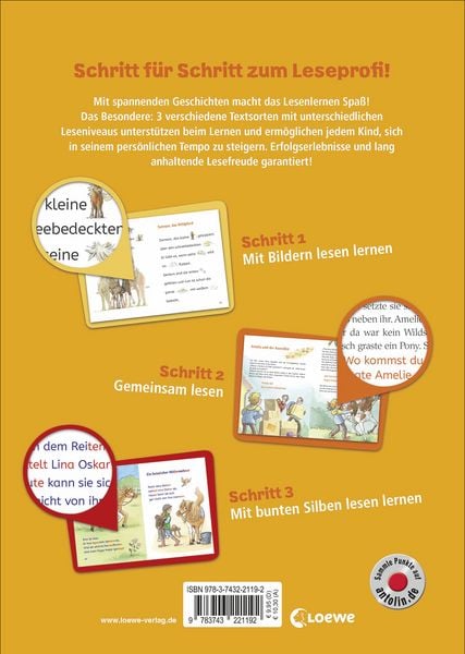 Produktbild: Lesenlernen in 3 Schritten - Die sch&ouml;nsten Pferdegeschichten