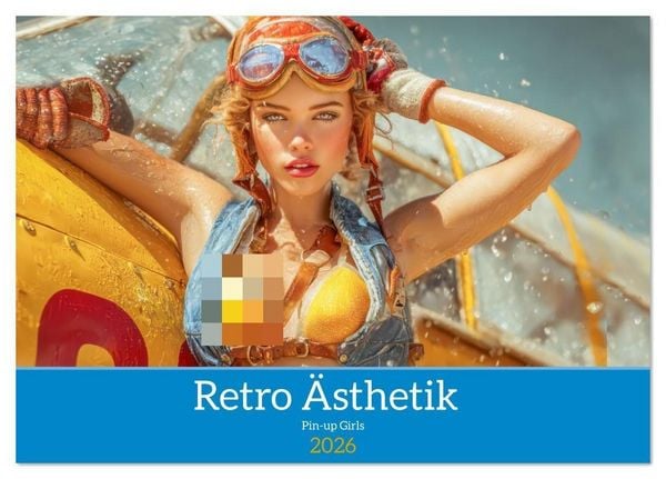 Produktbild: Retro &Auml;sthetik &ndash; Pin-up Girls (Tischkalender 2026 DIN A5 quer), CALVENDO Monatskalender