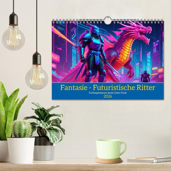 Produktbild: Fantasie - Futuristische Ritter (Wandkalender 2026 DIN A4 quer), CALVENDO Monatskalender