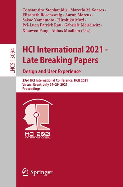 Produktbild: HCI International 2021 - Late Breaking Papers: Design and User Experience