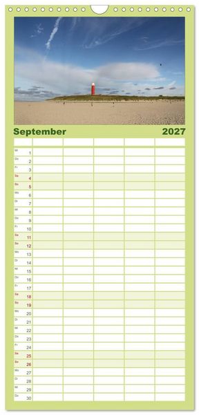 Produktbild: Familienplaner 2027 - Texel, eine Perle Frieslands mit 5 Spalten (Wandkalender, 21 x 45 cm) CALVENDO
