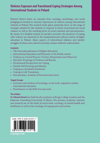 Produktbild: Violence Exposure and Transitional Coping Strategies Among International Students in Poland