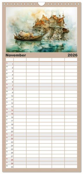 Produktbild: Familienplaner 2026 - Ein Besuch in fernen Universen mit 5 Spalten (Wandkalender, 21 x 45 cm) CALVENDO