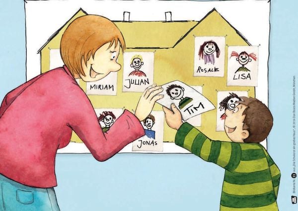 Produktbild: Die Schule ist ein großes Haus. Kamishibai Bildkartenset für Vorschule, Anfangsunterricht und Schuleingangsphase.