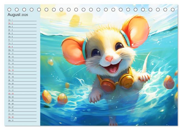 Produktbild: Mausiges Spektakel. Zauberhafter Maus-Alltag (Tischkalender 2026 DIN A5 quer), CALVENDO Monatskalender