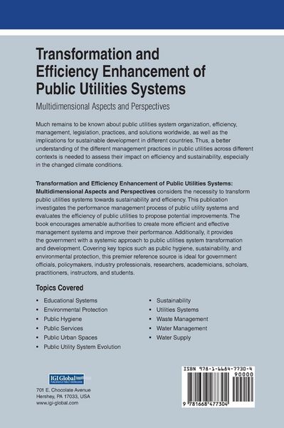 Produktbild: Transformation and Efficiency Enhancement of Public Utilities Systems