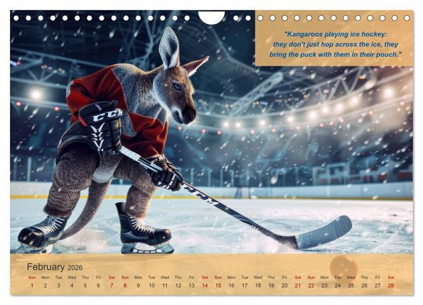 Produktbild: The most charming ice hockey animals in action (Wall Calendar 2026 DIN A4 landscape), CALVENDO 12 Month Wall Calendar