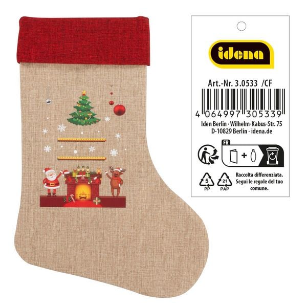 Produktbild: Idena Weihnachtsstrumpf Tannenbaum Kamin 31x46cm