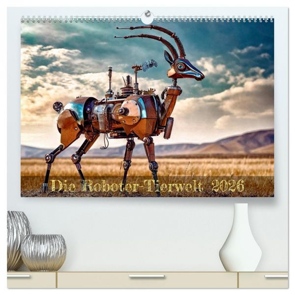 Produktbild: Die Roboter-Tierwelt (hochwertiger Premium Wandkalender 2026 DIN A2 quer), Kunstdruck in Hochglanz