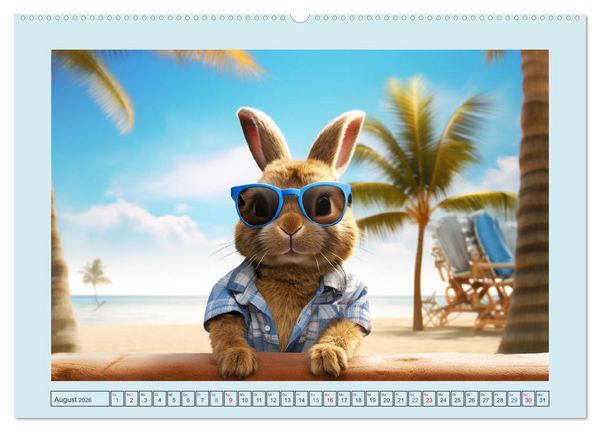 Produktbild: Liebliche Kaninchen. Flauschige Hopsis haben Spa&szlig; (hochwertiger Premium Wandkalender 2026 DIN A2 quer), Kunstdruck in Hochglanz