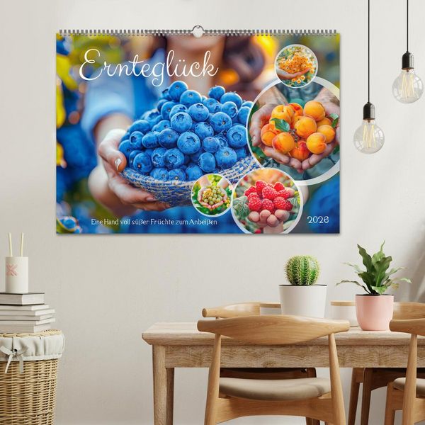 Produktbild: Erntegl&uuml;ck - Eine handvoll s&uuml;&szlig;er Fr&uuml;chte zum Anbei&szlig;en (Wandkalender 2026 DIN A2 quer), CALVENDO Monatskalender