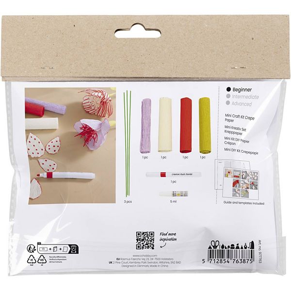 Produktbild: Creativ Company Mini Kreativ Set Krepppapier, Blumen, Pastellfarben