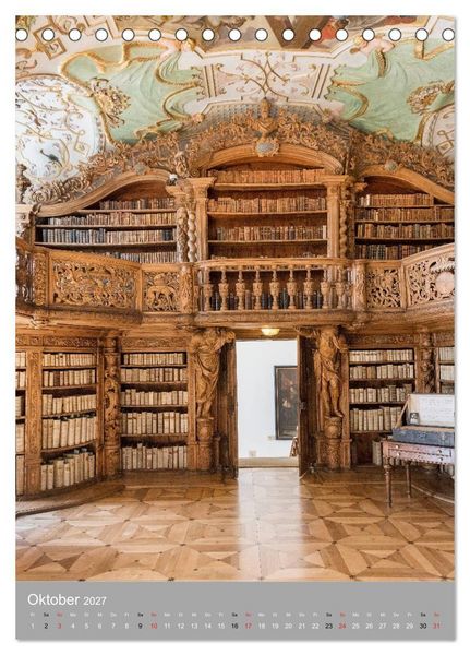 Produktbild: Waldsassen Stiftsbibliothek (Tischkalender 2027 DIN A5 hoch), CALVENDO Monatskalender