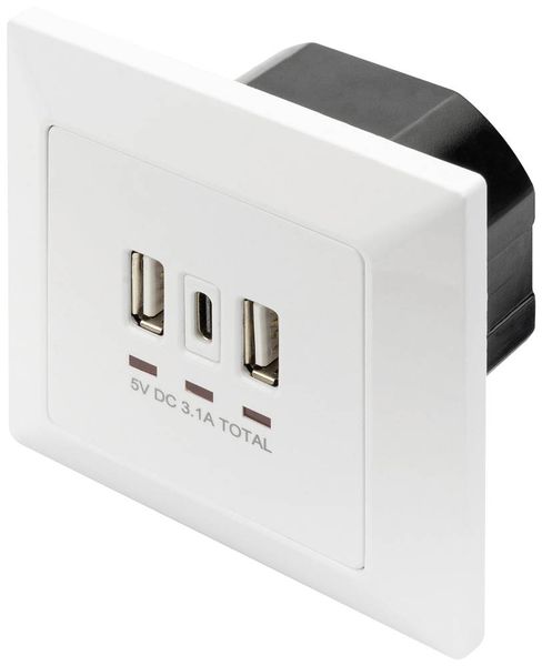 Produktbild: Digitus DA-70618 USB-Ladesteckdose mit USB Wei&szlig;