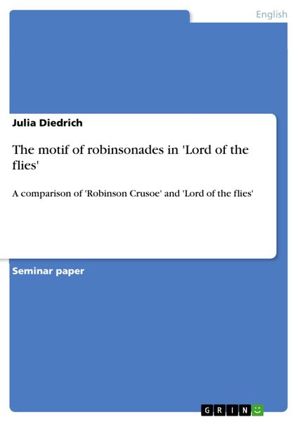 Produktbild: The motif of robinsonades in 'Lord of the flies'