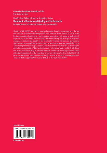 Produktbild: Handbook of Tourism and Quality-of-Life Research