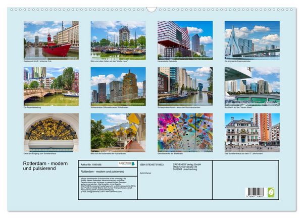 Produktbild: Rotterdam - modern und pulsierend (Wandkalender 2026 DIN A2 quer), CALVENDO Monatskalender