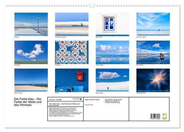 Produktbild: Die Farbe blau - Die Farbe der Weite und des Himmels (Wandkalender 2026 DIN A2 quer), CALVENDO Monatskalender