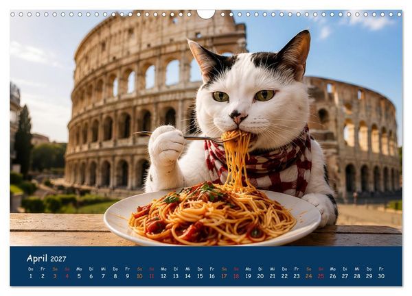 Produktbild: Eine Katze reist um die Welt (Wandkalender 2027 DIN A3 quer), CALVENDO Monatskalender