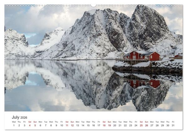 Produktbild: Lofoten Reflections in the water (Wall Calendar 2026 DIN A2 landscape), CALVENDO 12 Month Wall Calendar