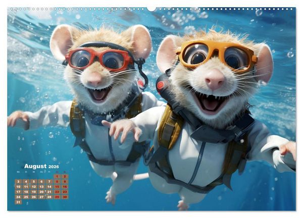 Produktbild: Ein Jahr im Leben von Familie Maus (Wandkalender 2026 DIN A2 quer), CALVENDO Monatskalender