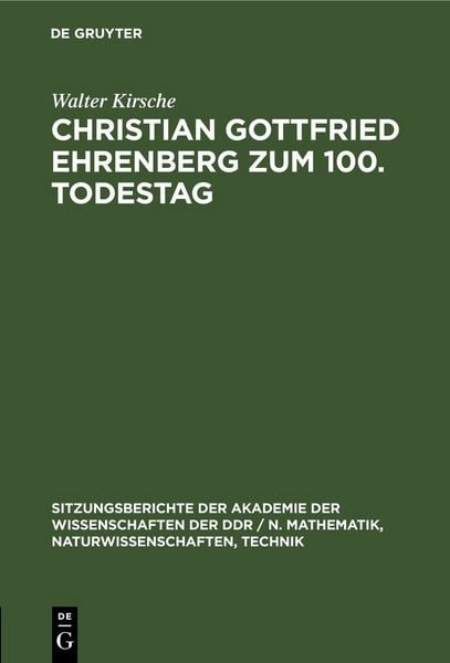 Produktbild: Christian Gottfried Ehrenberg zum 100. Todestag