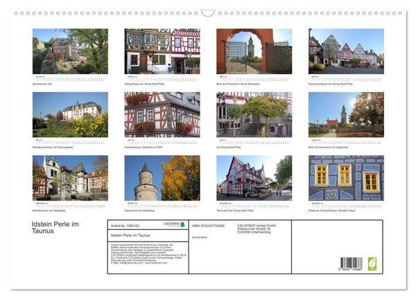 Produktbild: Idstein Perle im Taunus (Wandkalender 2026 DIN A2 quer), CALVENDO Monatskalender