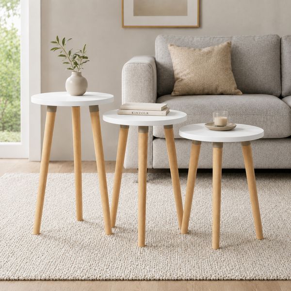 Produktbild: 3-tlg. Beistelltisch Set Rund Barilo 52/47/42 cm