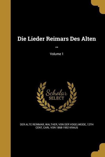 Produktbild: Die Lieder Reimars Des Alten ..; Volume 1