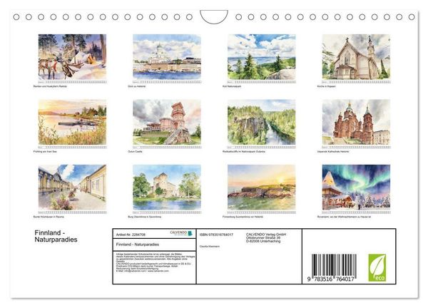 Produktbild: Finnland - Naturparadies (Wandkalender 2027 DIN A4 quer), CALVENDO Monatskalender