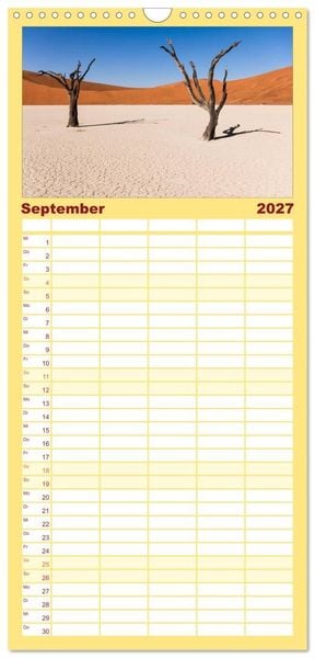 Produktbild: Familienplaner 2027 - Wildes Namibia mit 5 Spalten (Wandkalender, 21 x 45 cm) CALVENDO