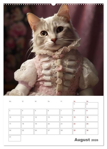 Produktbild: Royale Katzen Portraits (Wandkalender 2026 DIN A2 hoch), CALVENDO Monatskalender