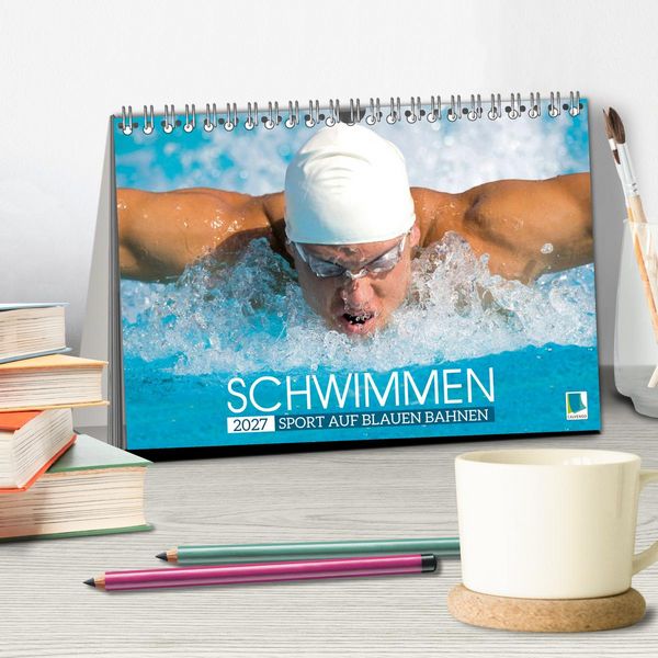 Produktbild: Schwimmen: Sport auf blauen Bahnen (Tischkalender 2027 DIN A5 quer), CALVENDO Monatskalender