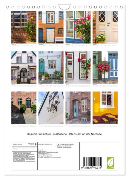 Produktbild: Husumer Ansichten, malerische Hafenstadt an der Nordsee (Wandkalender 2026 DIN A4 hoch), CALVENDO Monatskalender