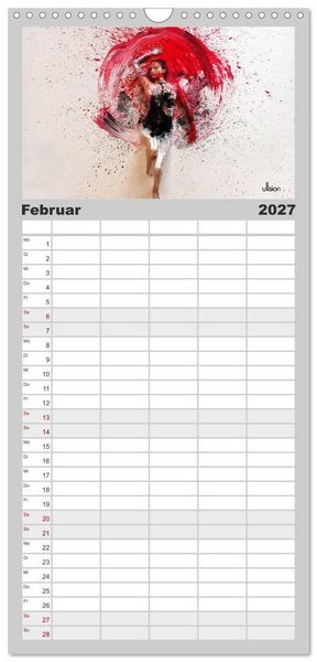 Produktbild: Familienplaner 2027 - FARBSPIELE - Akt im Feuerwerk der Farben mit 5 Spalten (Wandkalender, 21 x 45 cm) CALVENDO