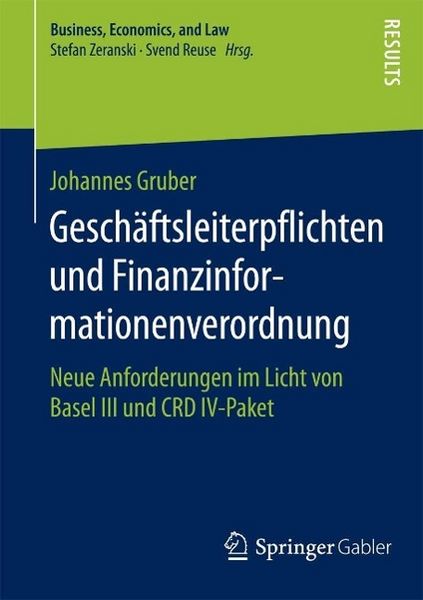 Produktbild: Gesch&auml;ftsleiterpflichten und Finanzinformationenverordnung