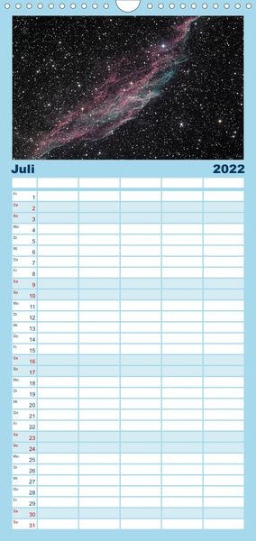 Produktbild: Familienplaner Atemberaubender Weltraum (Wandkalender 2022 , 21 cm x 45 cm, hoch)